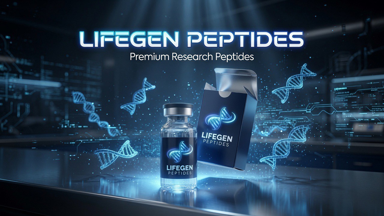 Lifegen Peptides research vial and packaging